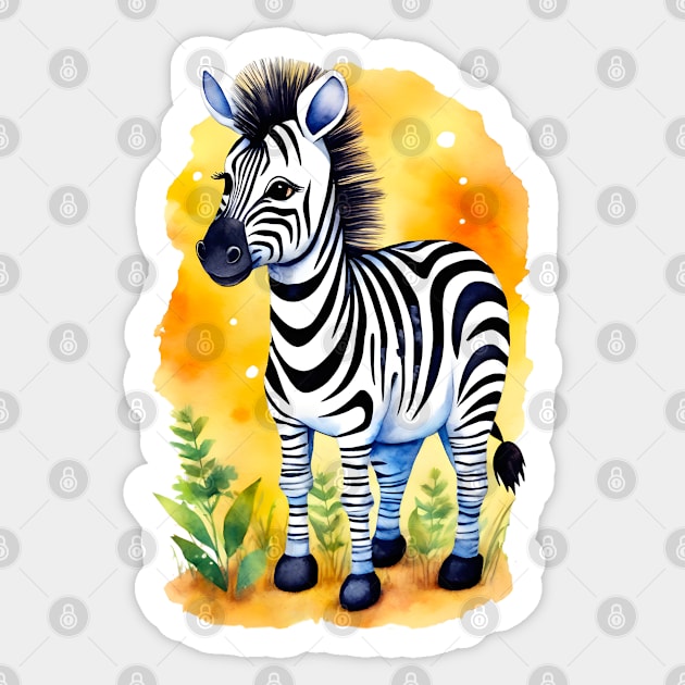 Cute Zebra Kids Sticker by craftydesigns